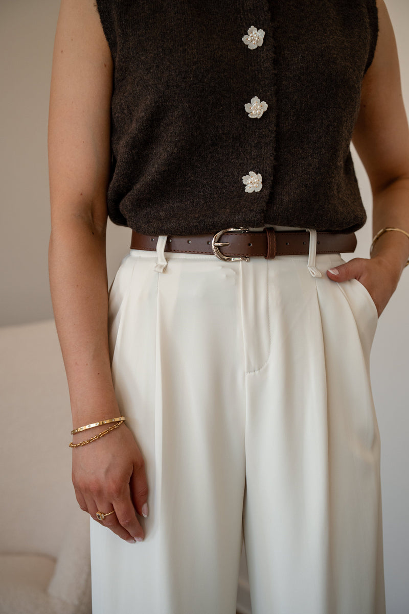 Carina Pants - Ecru 
LA V STORE