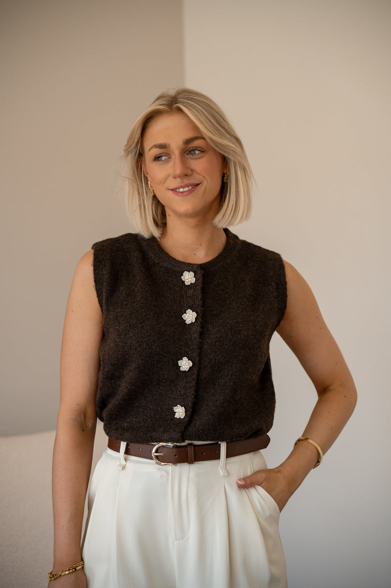 Bloom Top - Brown 
LA V STORE