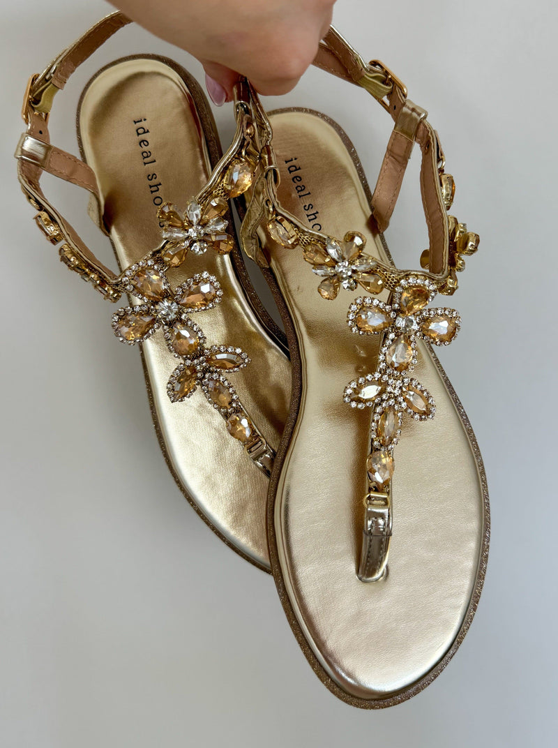 Lucy Sandals - Gold - LA V STORE 