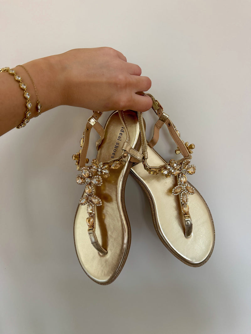 Lucy Sandals - Gold - LA V STORE 