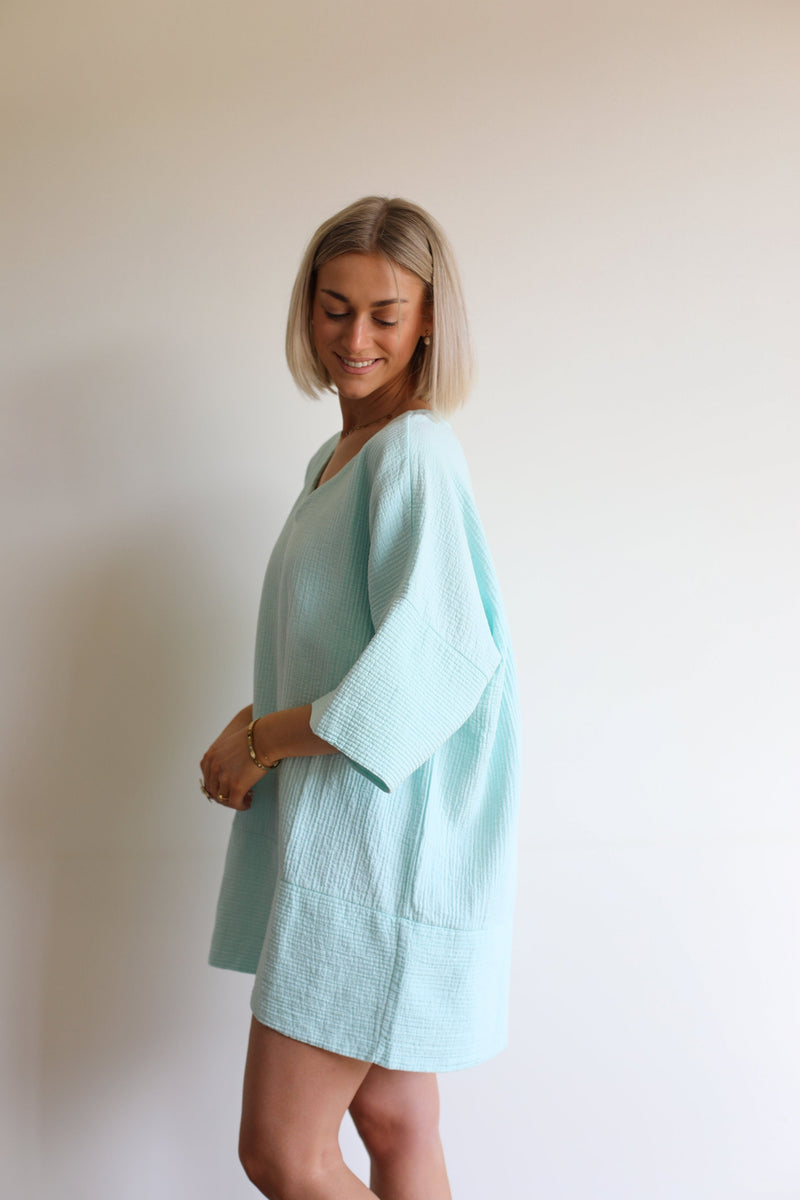 Maya Dress - Ocean Blue 
LA V STORE