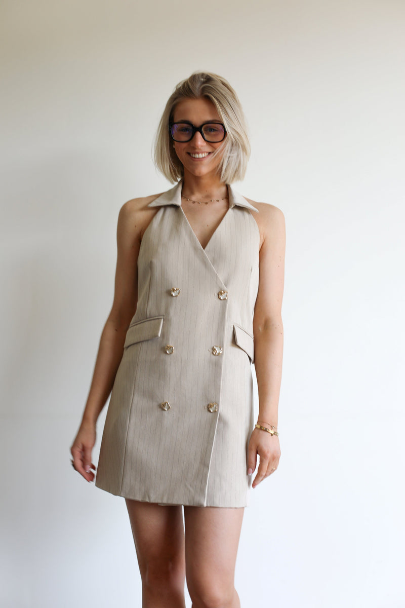 Elodie Dress -Beige 
LA V STORE