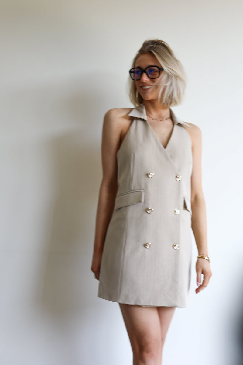 Elodie Dress -Beige 
LA V STORE
