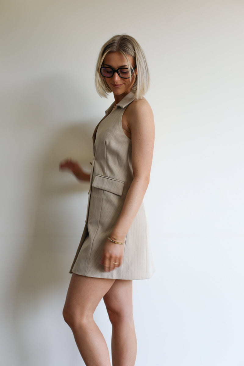 Elodie Dress -Beige 
LA V STORE