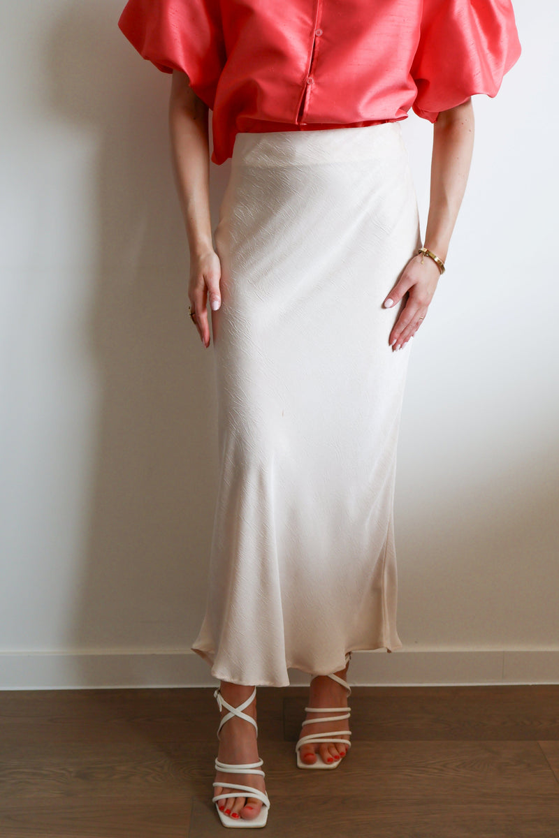 Carro Satin Skirt - Beige 
LA V STORE 