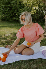 Hilda Linen Blouse - Coral
LA V STORE