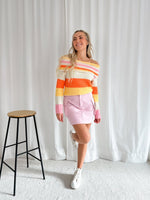 Ella Striped Sweater - Orange Sweater 