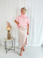 Jane Satin Skirt - Peach Skirt 