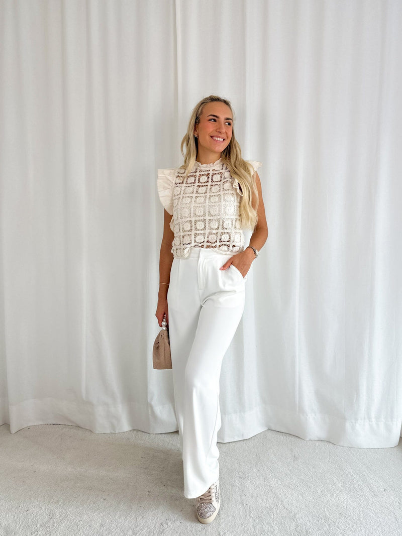 Sally Trousers - White Dress 